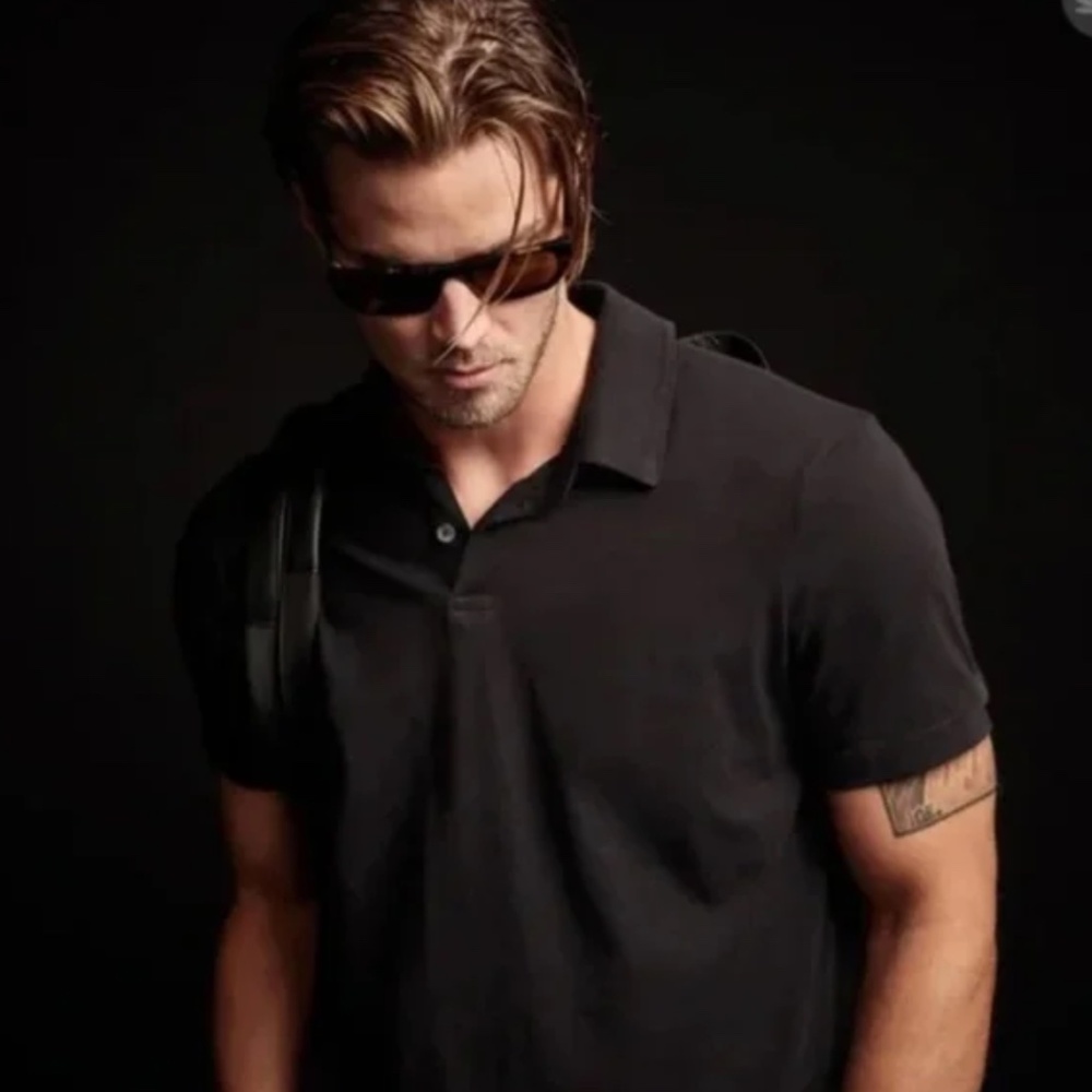 TWO James Perse SUEDED JERSEY POLOS
